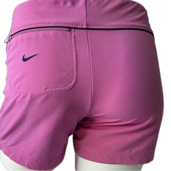 Nike Dri-Fit Fitness‎ High Waisted Lined Pink & Navy Shorts W/ Zip Pocket Sz XS - Picture 5 of 14